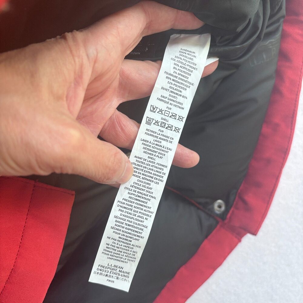 L.L. Bean Maine Mountain Parka Women's L Cayenne Orange Down Fill Waterproof - Picture 7 of 10